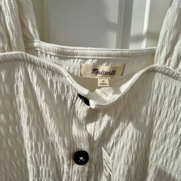 NWT Madewell Crinkle-Knit Button-Front Top Size Medium Summer - Picture 5 of 10
